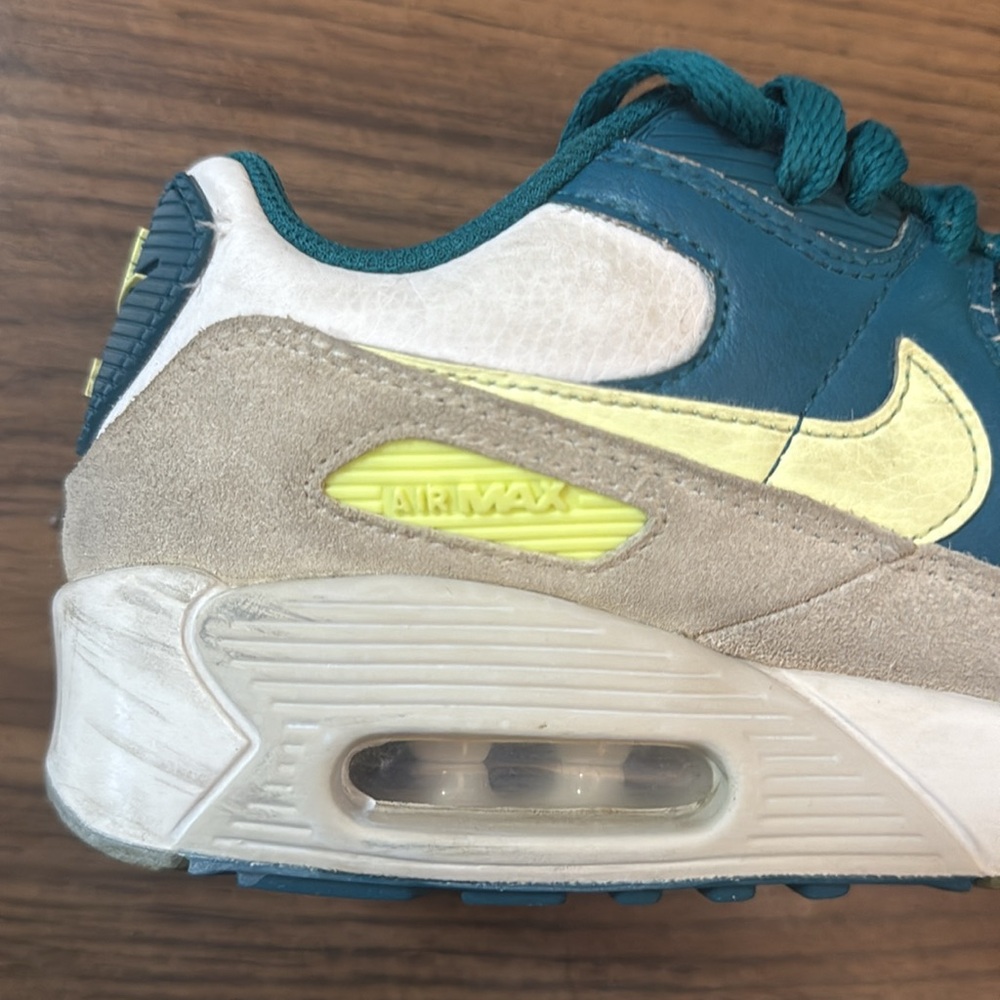 Kids Nike Air Max 90 LTR GS Trainers Turquoise/White - Picture 8 of 10